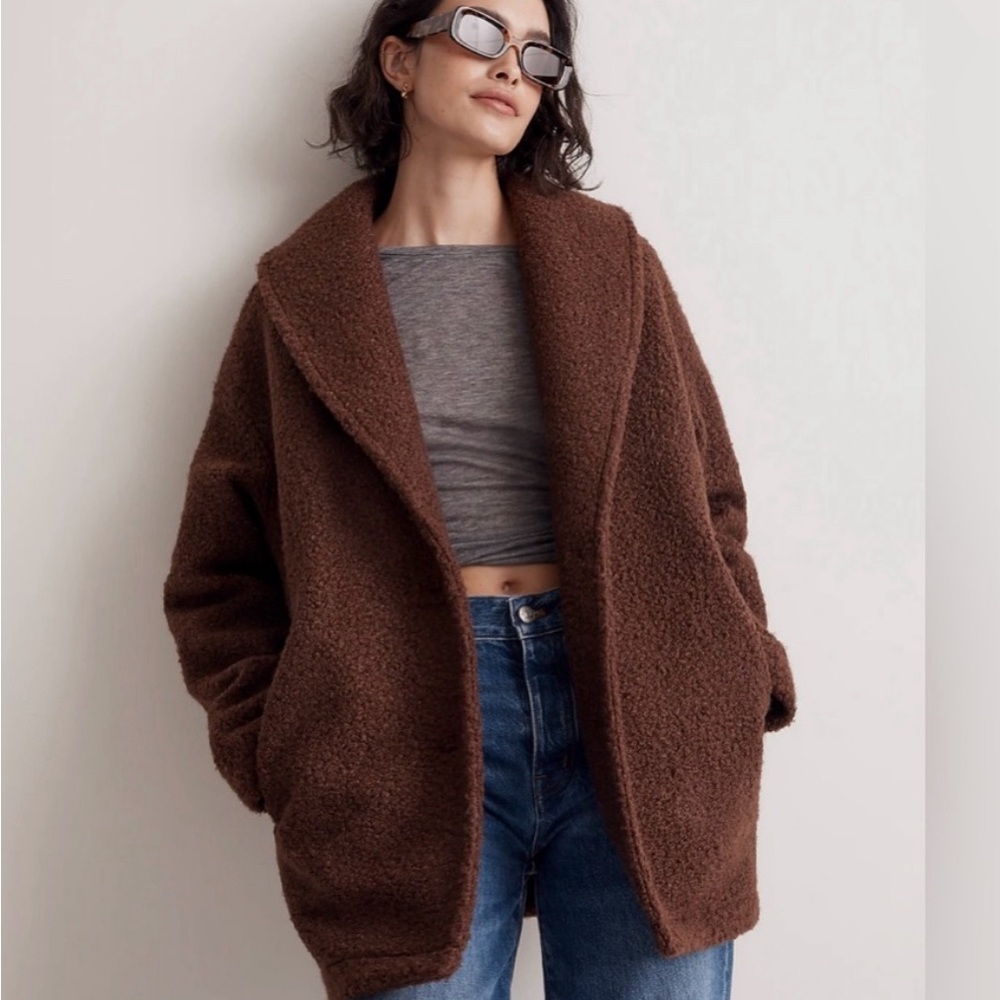 Madewell Pebbled faux Shearling overcoat Small